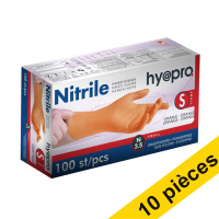 Offre : 10x HY@PRO gants en nitrile sans poudre S (3,5 grammes, 24 cm, 100 pièces) - orange
