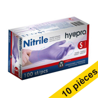 Offre : 10x HY@PRO gants en nitrile sans poudre S (3,5 grammes, 24 cm, 100 pièces) - violet