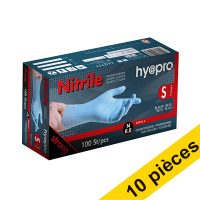 Offre : 10x HY@PRO gants en nitrile sans poudre S (6 grammes, 24 cm, 100 pièces) - bleu