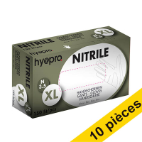 Offre : 10x HY@PRO gants en nitrile sans poudre XL (3,5 grammes, 24 cm, 150 pièces) - bleu