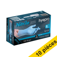 Offre : 10x HY@PRO gants en nitrile sans poudre XL (6 grammes, 24 cm, 100 pièces) - bleu