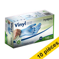 Offre : 10x HY@PRO gants en vinyle sans poudre M (5 grammes, 24 cm, 100 pièces) - bleu
