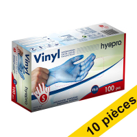 Offre : 10x HY@PRO gants en vinyle sans poudre S (5 grammes, 24 cm, 100 pièces) - bleu