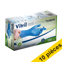 Offre : 10x HY@PRO gants en vitrile sans poudre M (5,4 grammes, 24 cm, 100 pièces) - bleu SHY00263