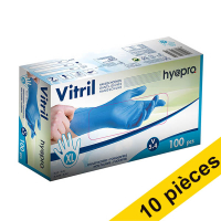 Offre : 10x HY@PRO gants en vitrile sans poudre XL (5,4 grammes, 24 cm, 100 pièces) - bleu SHY00267