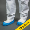 Offre : 10x HY@PRO non-tissé/CPE couvre-chaussures antidérapants (50 pièces) - blanc/bleu SHY00558 - 1