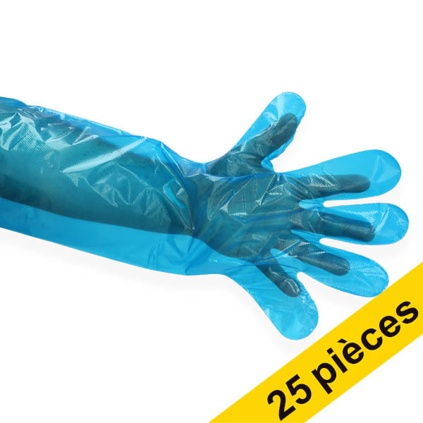 HY@PRO Offre : 25x HY@PRO gants sans poudre en PEBD taille standard (3 grammes, 50 cm, 100 pièces) - bleu  SHY00275 - 1