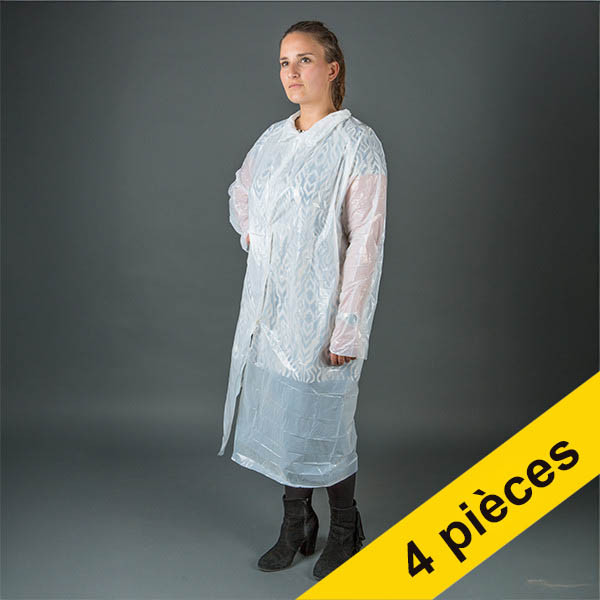 Offre : 4x HY@PRO blouse en PE à boutons-pression (50 pièces – 75 x 120 cm – 15µ) - blanc SHY00678 Offre : 4x HY@PRO blouse en PE à boutons-pression (50 pièces – 75 x 120 cm – 15µ) - blanc SHY00678 - 1