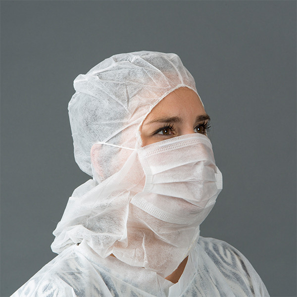 HY@PRO casquette de protection non tissée avec masque buccal 2 couches (50 pièces) - blanc SHY00448 HY@PRO casquette de protection non tissée avec masque buccal 2 couches (50 pièces) - blanc SHY00448 - 1