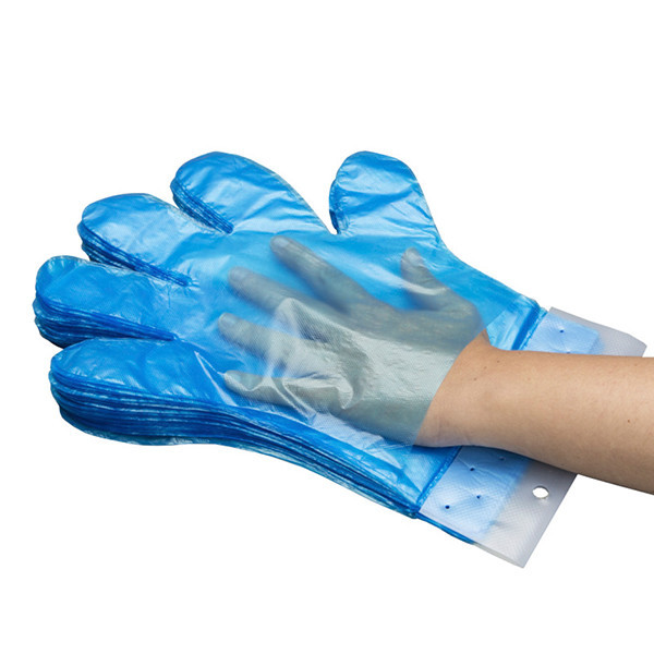 HY@PRO gants détachables en PEHD taille L (1,10 gramme, 26 cm, 100 pièces) - bleu transparent  SHY00282 - 1