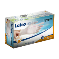 HY@PRO gants en latex poudrés L (5 grammes, 24 cm, 100 pièces) - blanc  SHY00192