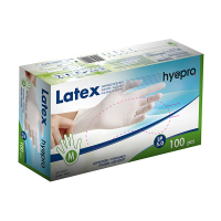 HY@PRO gants en latex poudrés M (5 grammes, 24 cm, 100 pièces) - blanc  SHY00190