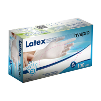 HY@PRO gants en latex poudrés XL (5 grammes, 24 cm, 100 pièces) - blanc  SHY00194