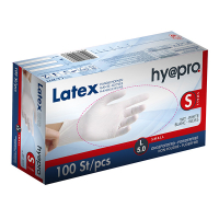 HY@PRO gants en latex sans poudre S (5 grammes, 24 cm, 100 pièces) - blanc SHY00204