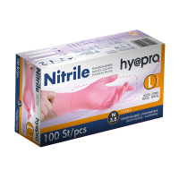 HY@PRO gants en nitrile sans poudre L (3,8 grammes, 24 cm, 100 pièces) - rose SHY00090