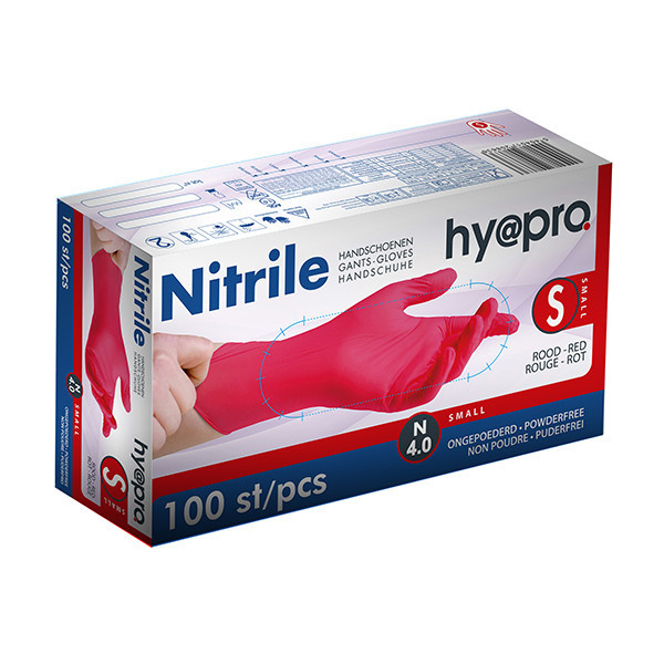 HY@PRO gants en nitrile sans poudre S (4 grammes, 24 cm, 100 pièces) - rouge SHY00112 - 1