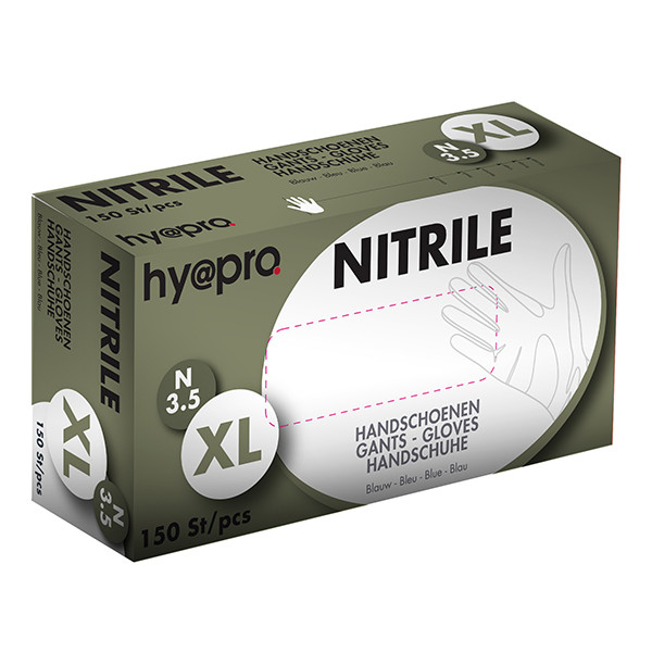 HY@PRO gants en nitrile sans poudre XL (3,5 grammes, 24 cm, 150 pièces) - bleu  SHY00008 - 1