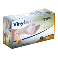 HY@PRO gants en vinyle poudrés L (4,5 grammes, 24 cm, 100 pièces) - blanc  SHY00232