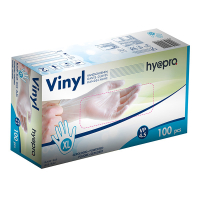 HY@PRO gants en vinyle poudrés XL (4,5 grammes, 24 cm, 100 pièces) - blanc  SHY00234