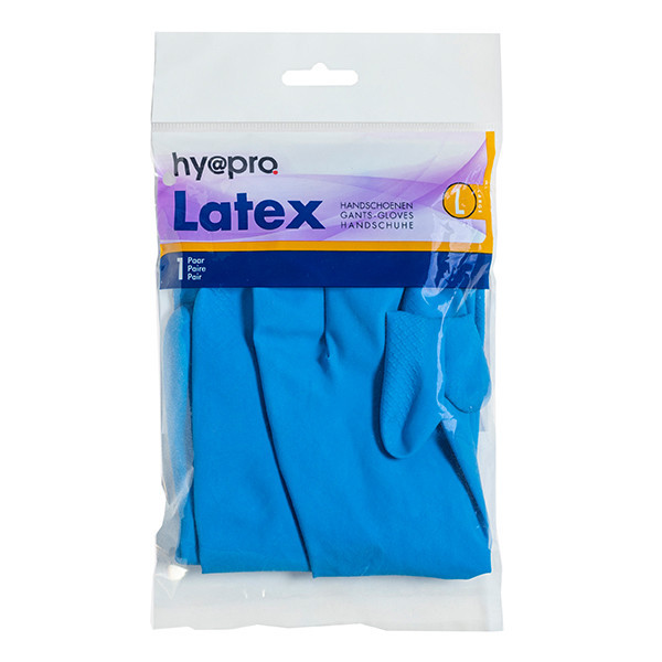 HY@PRO gants ménagers en latex L (1 paire, 45 grammes) - bleu SHY00296 - 1