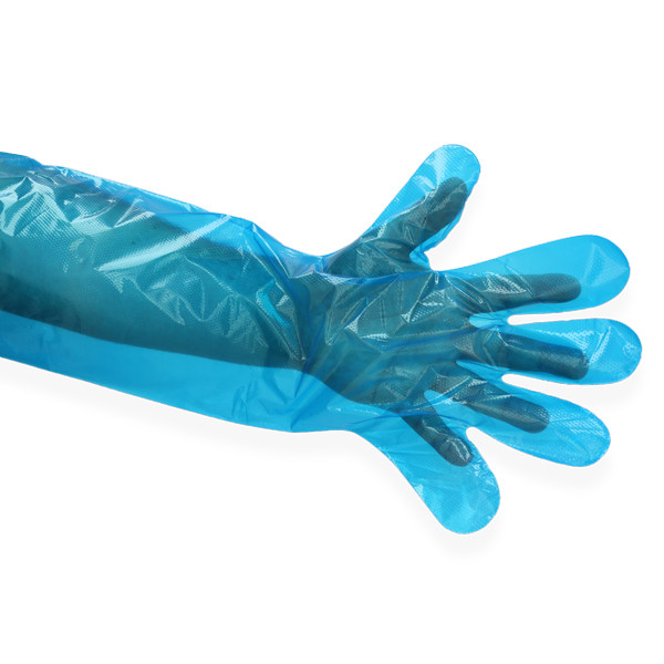HY@PRO gants sans poudre s en PEBD taille standard (3 grammes, 50 cm, 100 pièces) - bleu  SHY00274 - 1