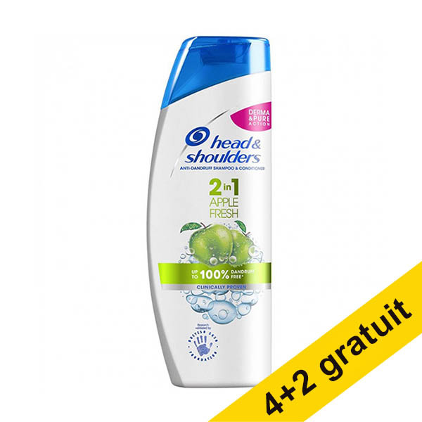 Offre : 6x Head & Shoulders Apple Fresh 2 en 1 shampooing (400 ml) SHE00215 - 1