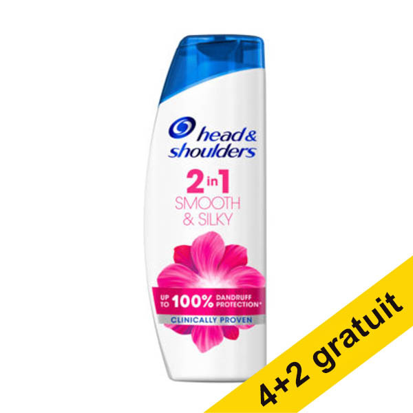 Offre : 6x Head & Shoulders Smooth & Silky 2 en 1 shampooing (400 ml) SHE00220 - 1