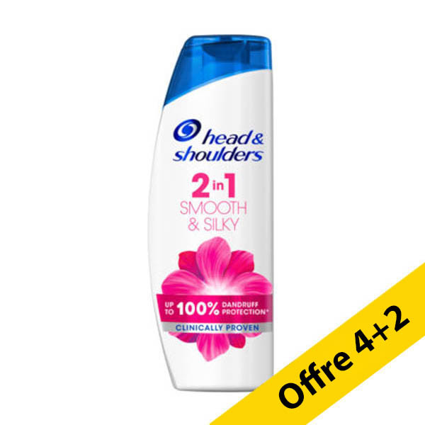 Offre : 6x Head & Shoulders Smooth & Silky 2 en 1 shampooing (400 ml) SHE00220 - 1