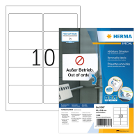 Herma 10307 étiquettes amovibles A4 96 x 50,8 mm (1000 étiquettes) - blanc 230610
