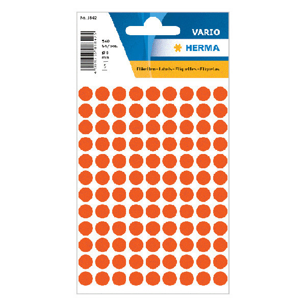 Herma 1842 pastilles de marquage Ø 8 mm (540 étiquettes) - rouge 1842 360158 - 1