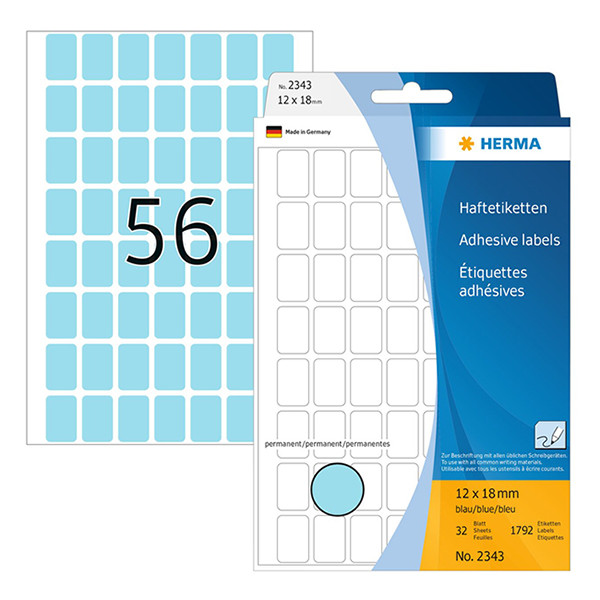 Herma 2343 étiquettes multifonction 12 x 18 mm (1792 étiquettes) - bleu 230658 - 1
