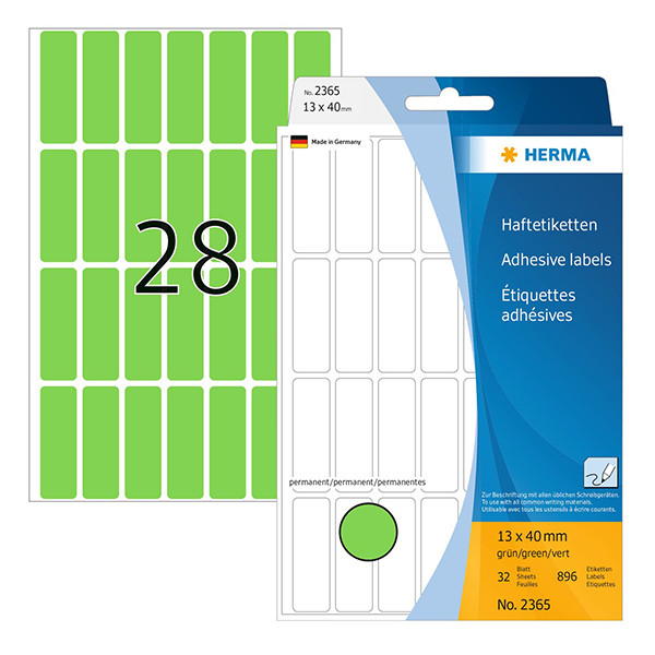 Herma 2365 étiquettes multifonction 13 x 40 mm (896 étiquettes) - vert 230669 - 1