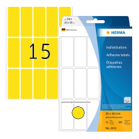 Herma 2411 étiquettes multifonction 20 x 50 mm (480 étiquettes) - jaune 230673