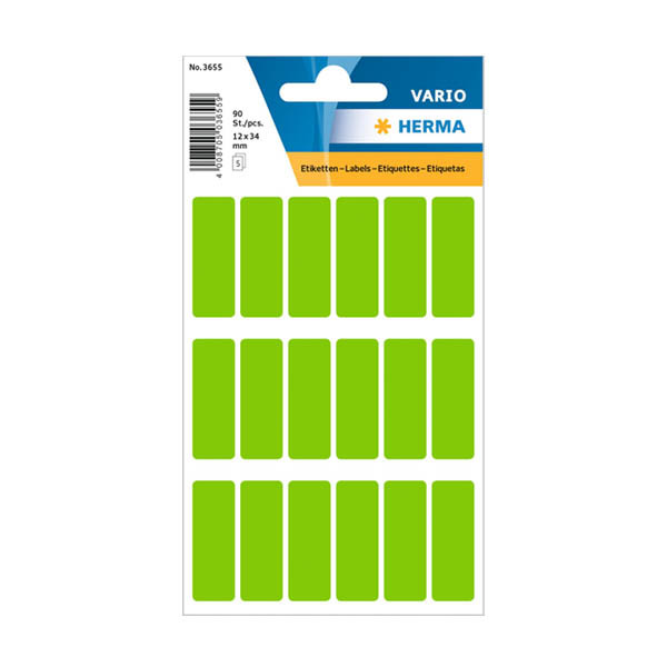 Herma 3655 étiquettes multifonctionnelles 12 x 34 mm (90 étiquettes) - vert 231023 - 1