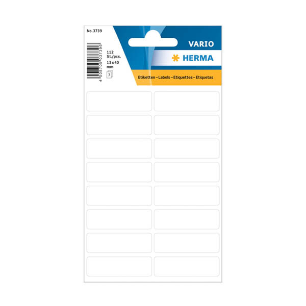 Herma 3739 étiquettes multifonctionnelles 13 x 40 mm (112 étiquettes) - blanc 231026 - 1