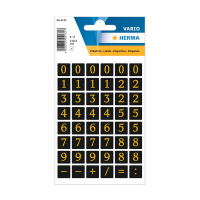 Herma 4131 étiquettes 0-9 13 x 13 mm (96 étiquettes) - noir/or 230950