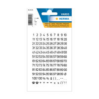 Herma 4155 étiquettes 1-100 5 mm (250 étiquettes) - noir/transparent 230952