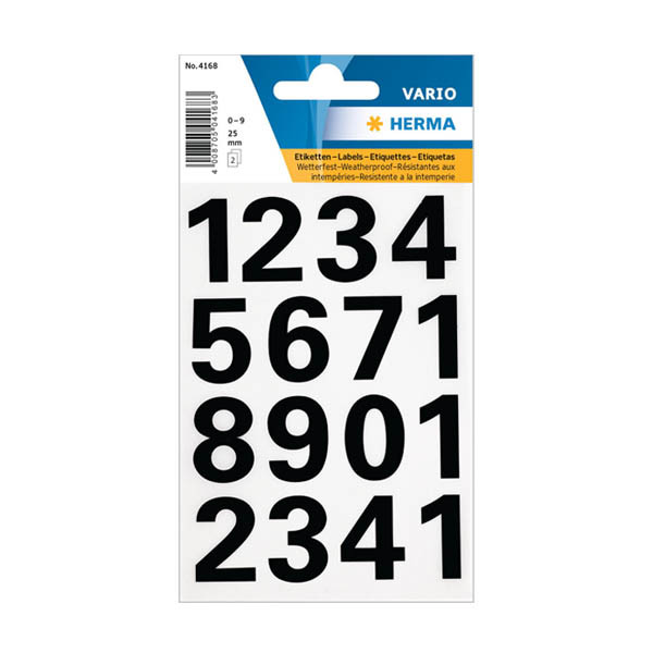 Herma 4168 étiquettes 0-9 25 mm (32 étiquettes) - noir 230945 - 1