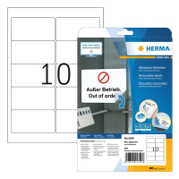 Herma 4349 étiquettes amovibles A4 96 x 50,8 mm (250 étiquettes) - blanc 230617