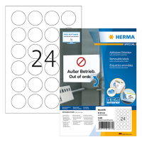 Herma 4476 étiquettes amovibles rondes A4 Ø 40 mm (2400 étiquettes) - blanc 4476 238520