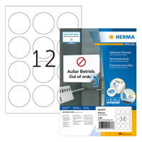 Herma 4477 étiquettes amovibles rondes A4 Ø 60 mm (1200 étiquettes) - blanc 4477 238521