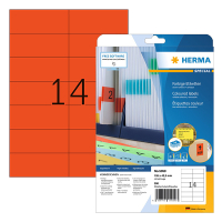 Herma 5059 étiquettes amovibles A4 105 x 42,3 mm (280 étiquettes) - rouge 230771