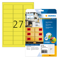 Herma 5140 étiquettes adhésives permanentes A4 63,5 x 29,6 mm (540 étiquettes) - jaune fluo 230527