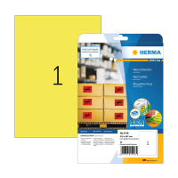 Herma 5148 étiquettes universelles A4 210 x 297 mm (20 étiquettes) - jaune fluo 230867