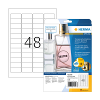 Herma 8016 étiquettes transparentes A4 45,7 x 21,2 mm (1200 étiquettes) - cristalline 230859