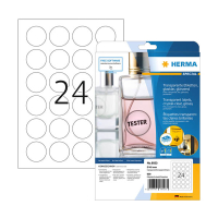 Herma 8023 étiquettes transparentes A4 ø 40 mm (600 étiquettes) - cristalline 230862