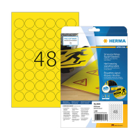 Herma 8034 étiquettes en film résistant aux intempéries A4 Ø 30 mm (1200 étiquettes) - jaune 230898