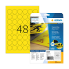 Herma 8034 étiquettes en film résistant aux intempéries A4 Ø 30 mm (1200 étiquettes) - jaune