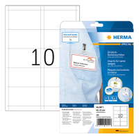 Herma 9011 inserts pour porte-badge A4 90 x 54 mm (250 étiquettes) - blanc 9011 230531
