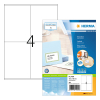 Herma Premium 4454 étiquettes adhésives permanentes A4 105 x 144 mm (400 étiquettes) - blanc 230550 - 1